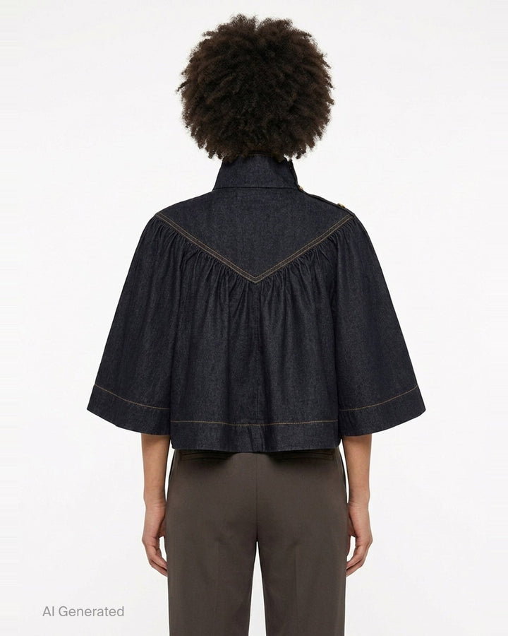 Denim Cape Top | Zimmermann | Club21 - back