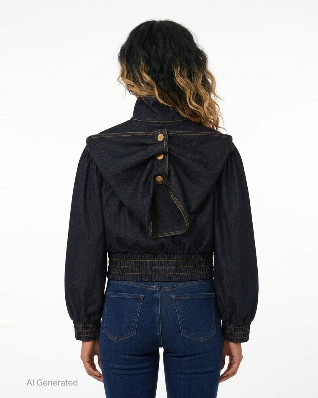Denim Handkerchief Bomber Jacket | Zimmermann | Club21 - back