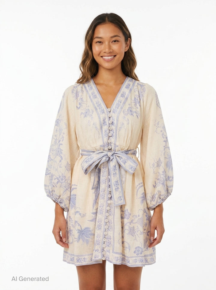 Indra Plunge Mini Dress | Zimmermann | Club21 - front