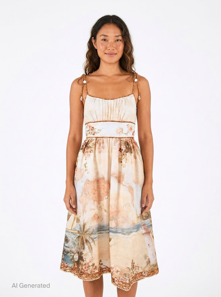 Mahon Picnic Midi Dress | Zimmermann | Club21 - front