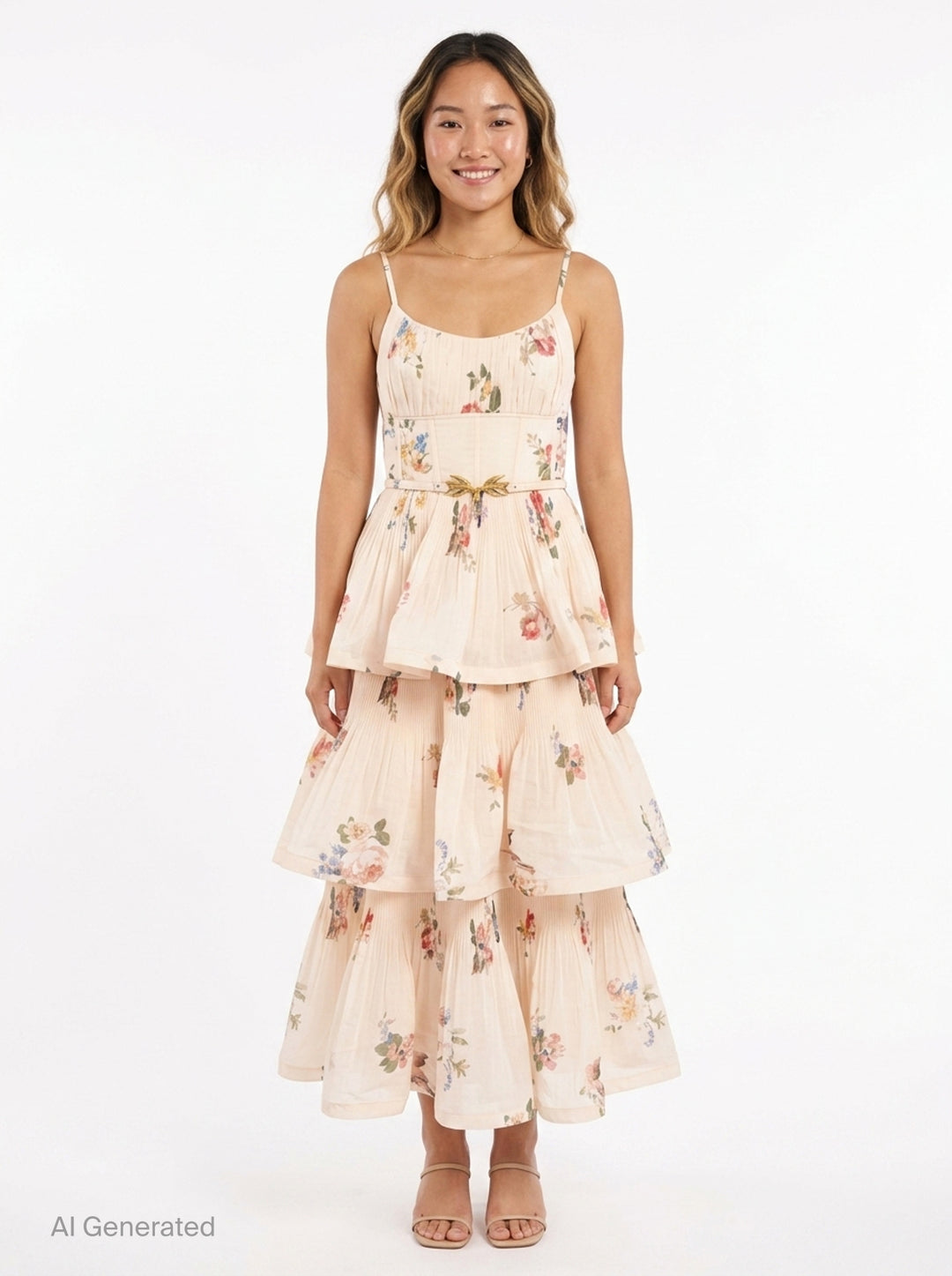Pleated Tiered Midi Dress | Zimmermann | Club21 - front