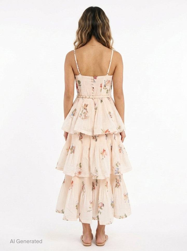 Pleated Tiered Midi Dress | Zimmermann | Club21 - back