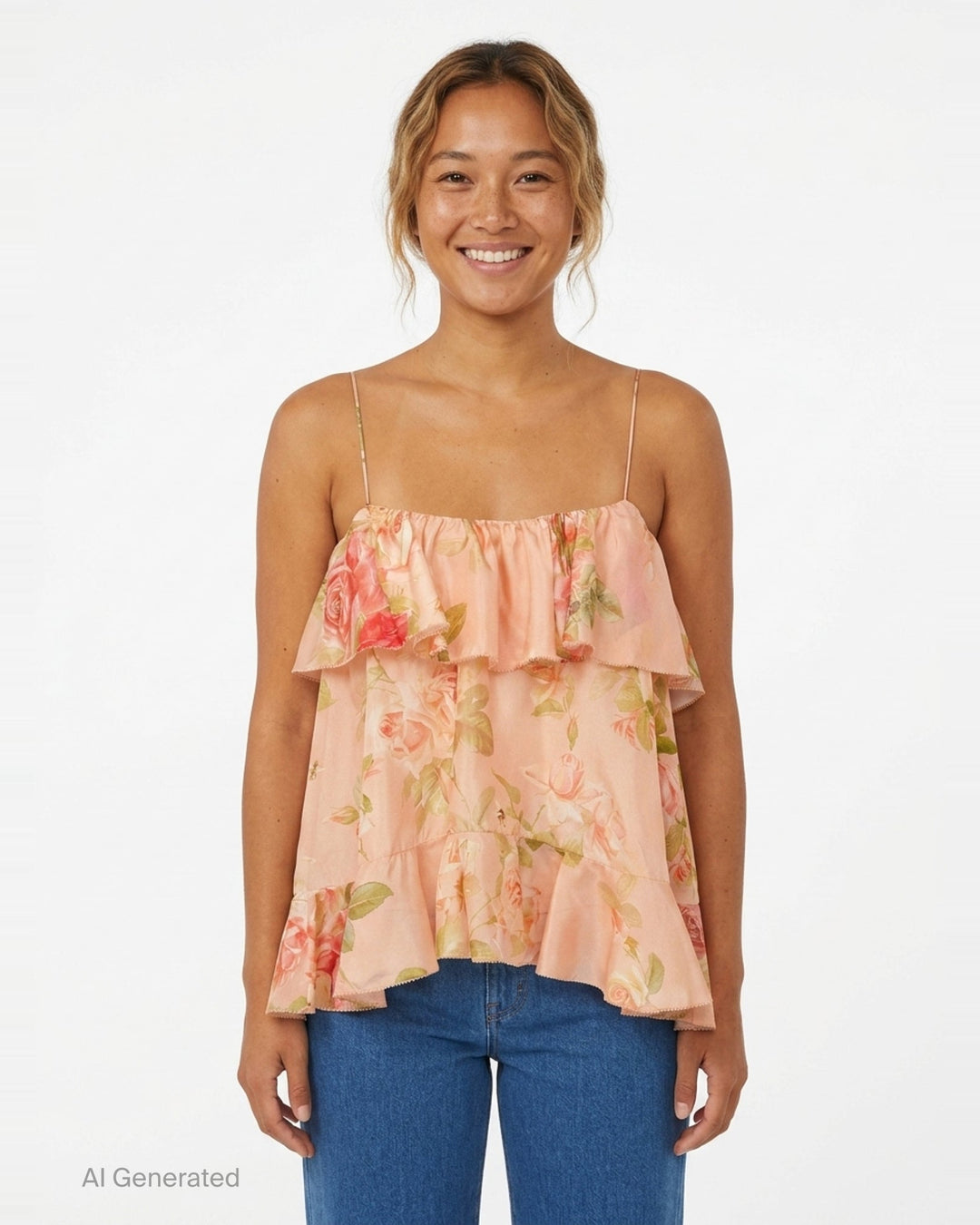 Roselight Frill Cami Top | Zimmermann | Club21 - front