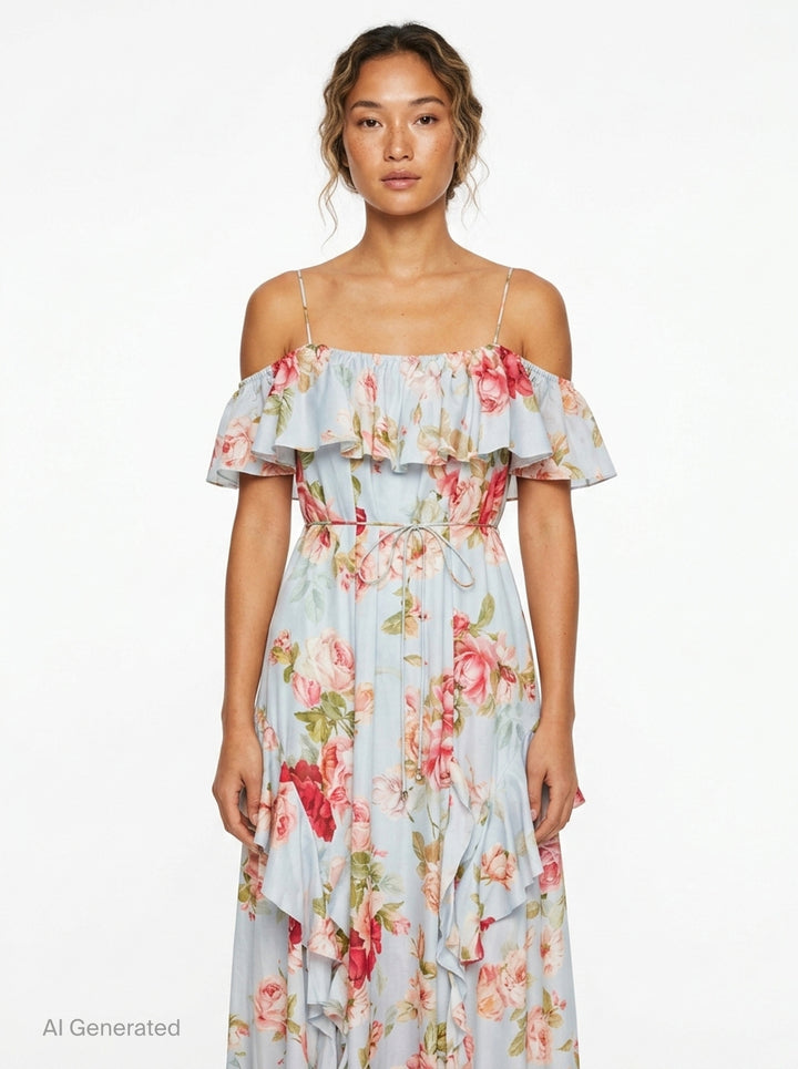 Roselight Frill Maxi Dress | Zimmermann | Club21 - front
