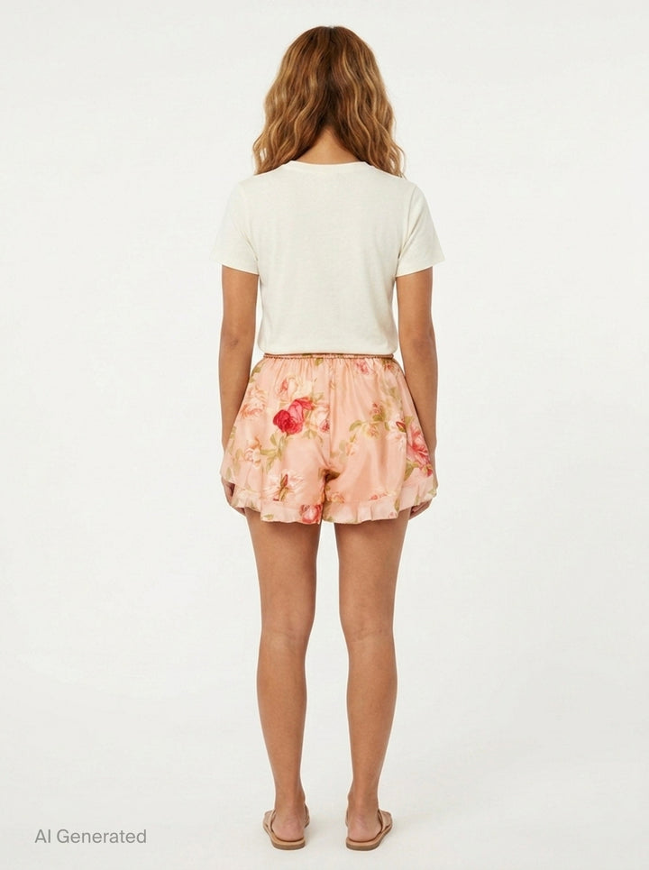 Roselight Frill Short | Zimmermann | Club21 - back