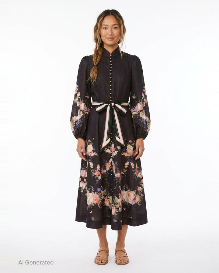 Valiant Button Midi Dress | Zimmermann | Club21 - front