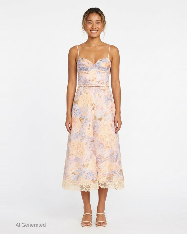 Valiant Tucked Midi Dress | Zimmermann | Club21 - front