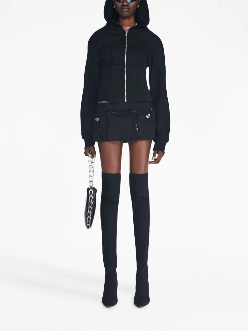 레이어드 코르셋 후디