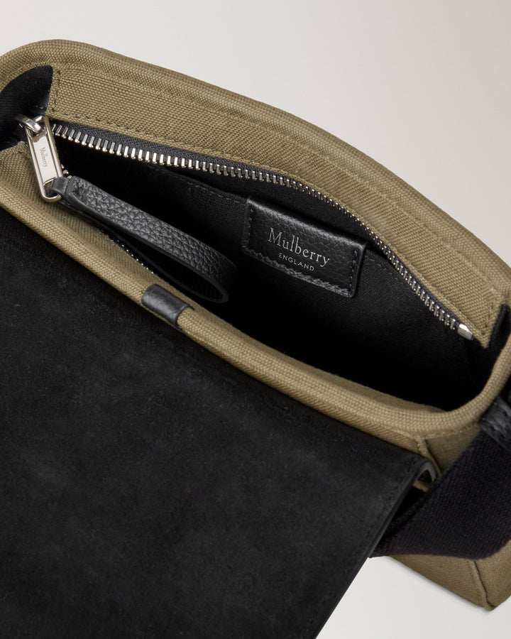 Skye Crossbody Olive & Black Canvas & Small Classic Grain