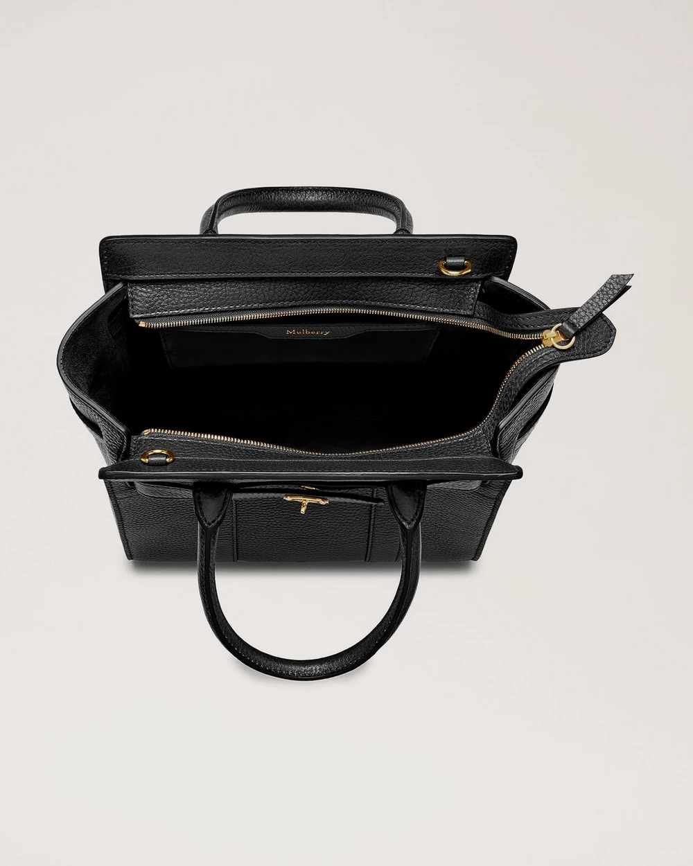 Mini Zipped Bayswater Small Classic Grain (Black)