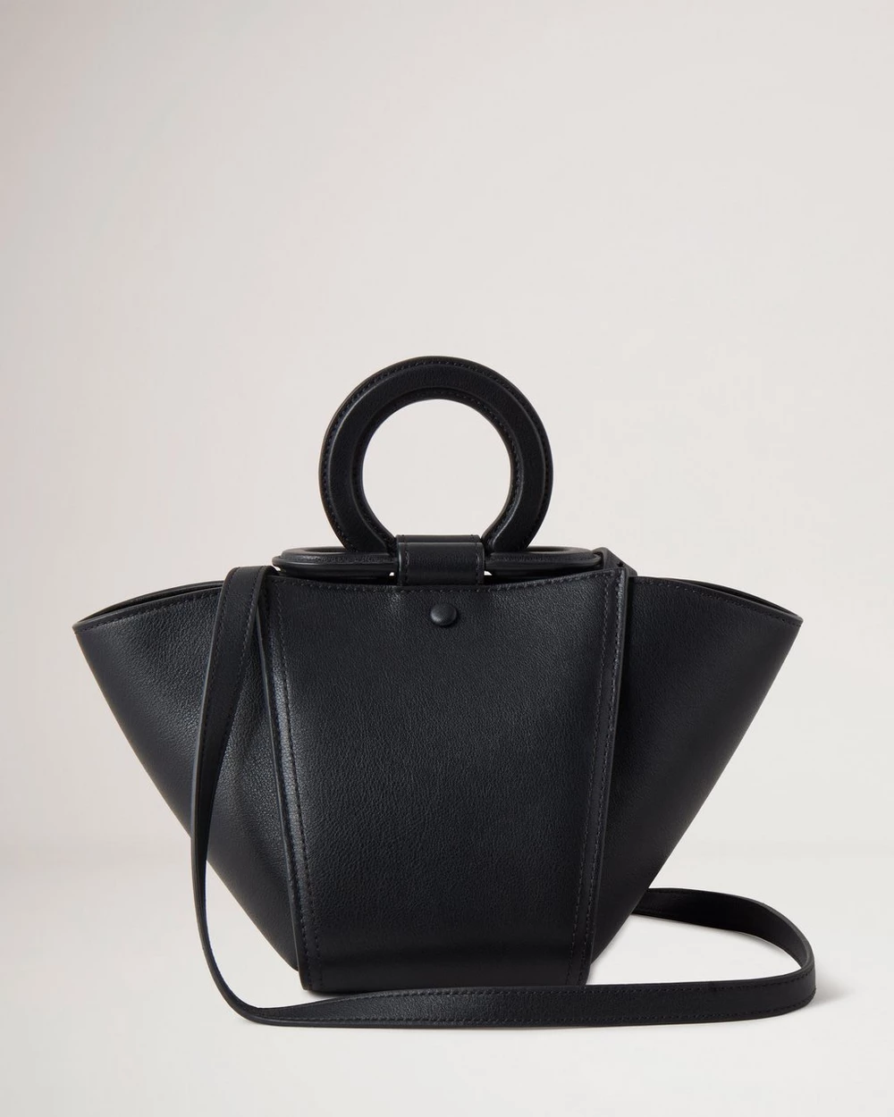 미니 라이더 탑 핸들 백 실키 카프 (블랙)