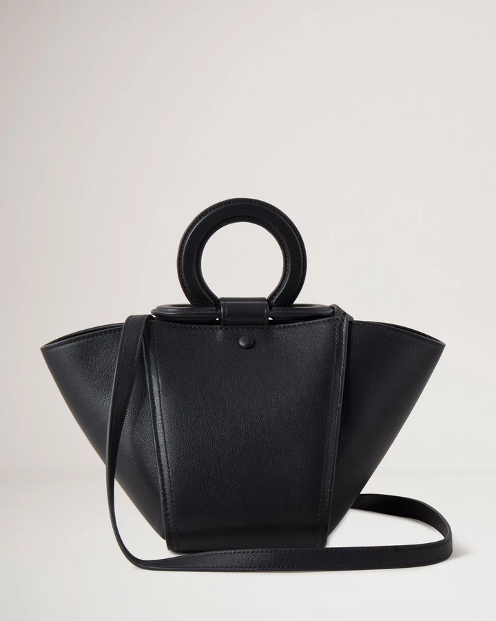 미니 라이더 탑 핸들 백 실키 카프 (블랙)