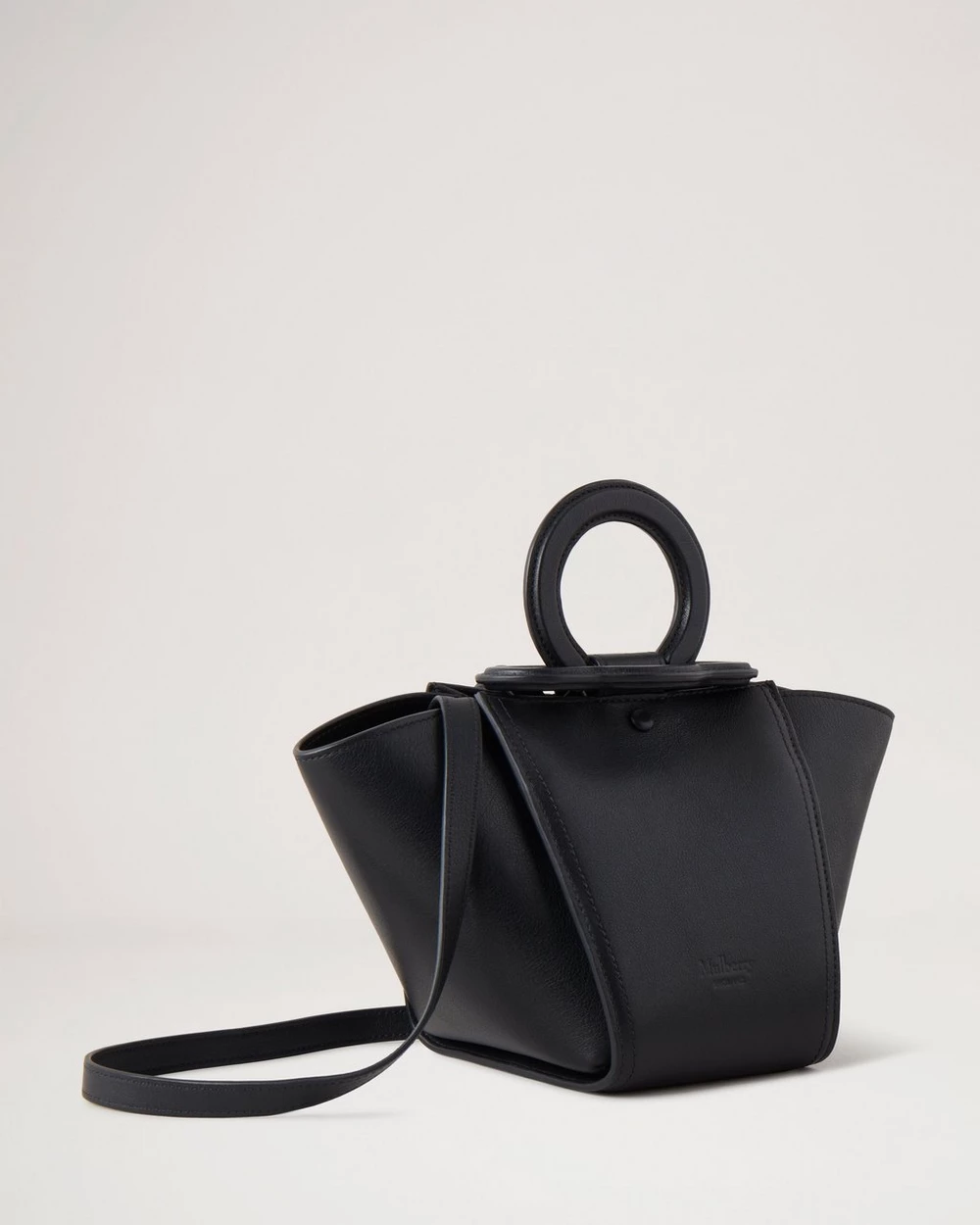 미니 라이더 탑 핸들 백 실키 카프 (블랙)