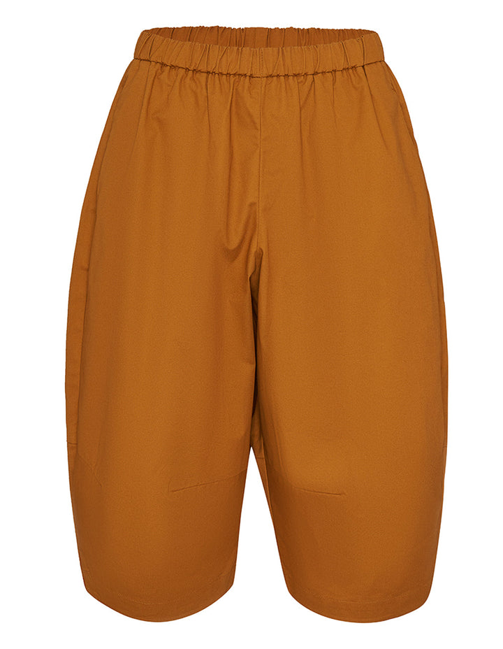 Peach Cotton Twill Seamed Pant