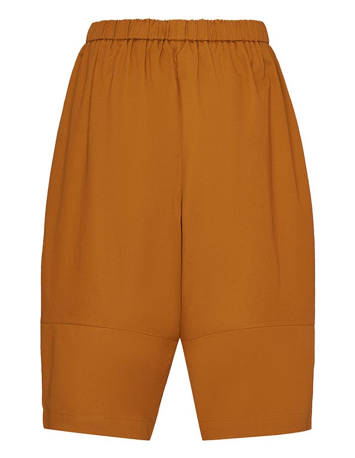 Peach Cotton Twill Seamed Pant