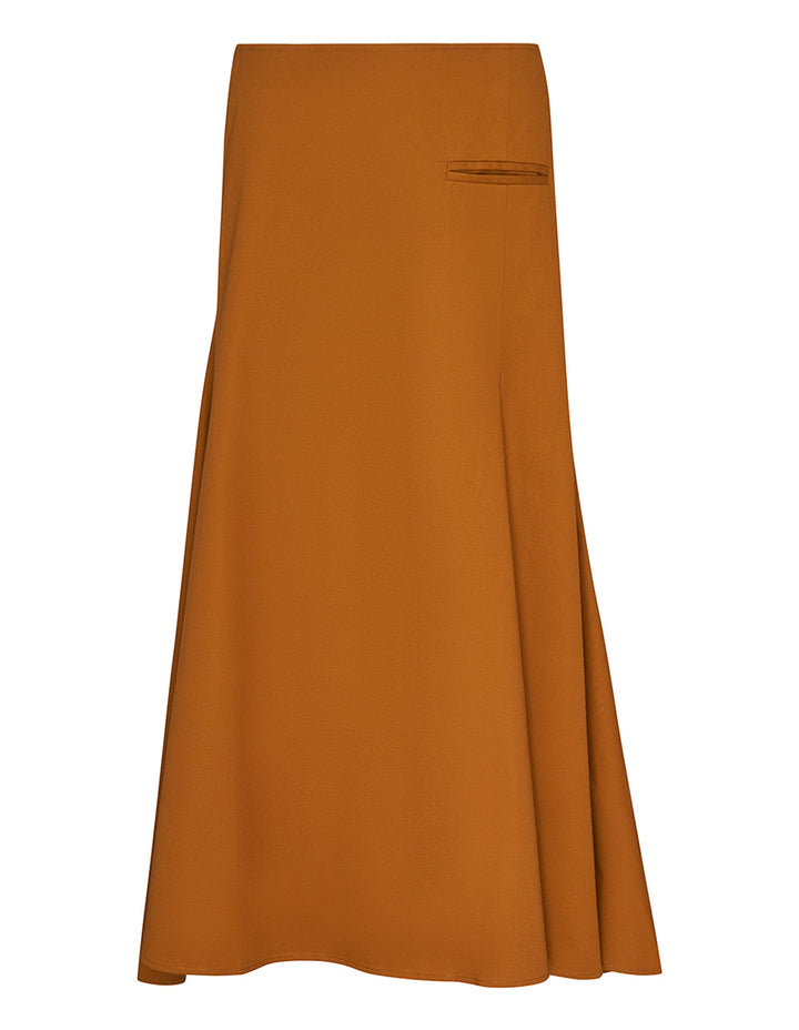 Peach Cotton Twill Skirt