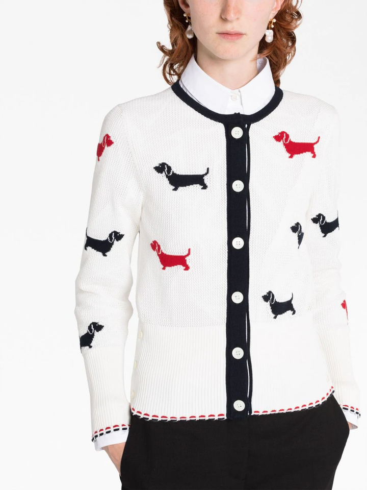 코튼 포인텔 크루넥 헥터 카디건