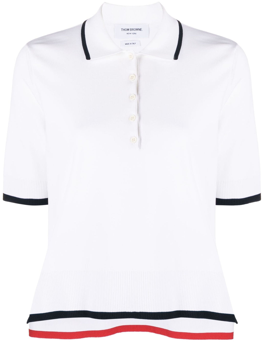 Rib Stitch Boxy Polo In Viscose