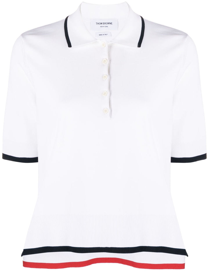 Rib Stitch Boxy Polo In Viscose