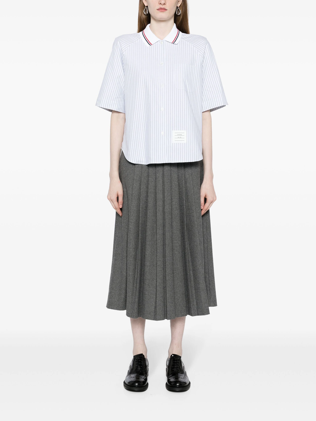 Box Pleat Point Collar Shirt