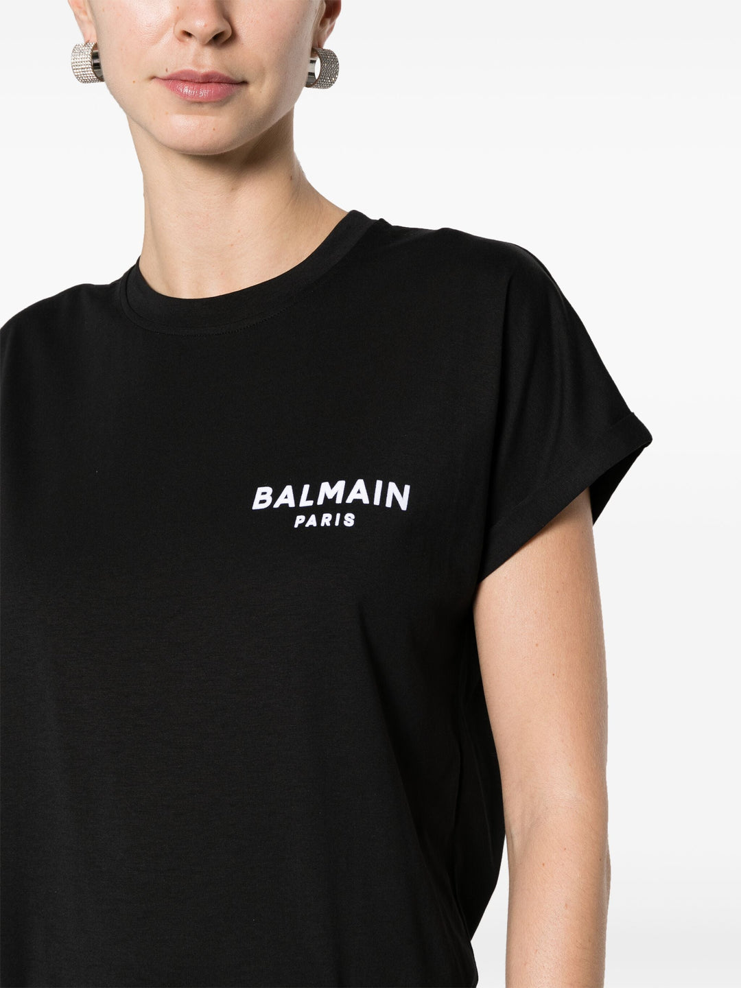 Balmain 플록 디테일 티셔츠