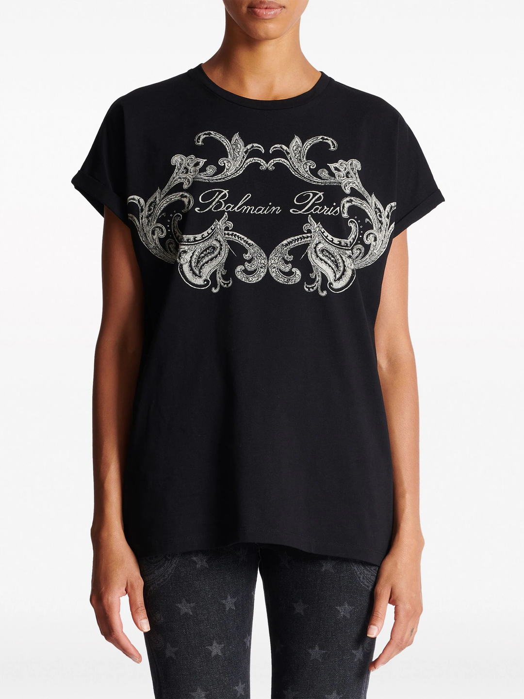 Balmain Signature Paisley Print Tee