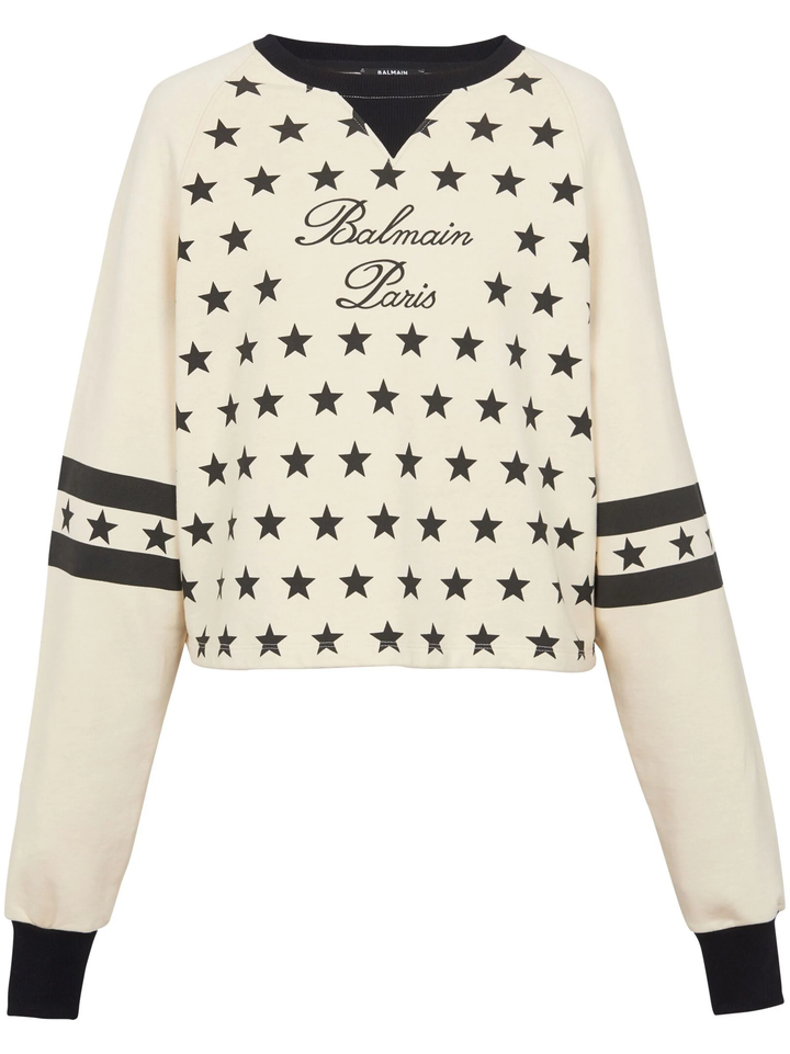 Balmain Signature Stars Bulky Sweatshirt