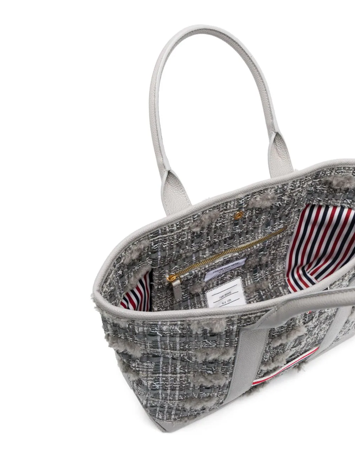 가죽이 달린 소형 도구 토트 백