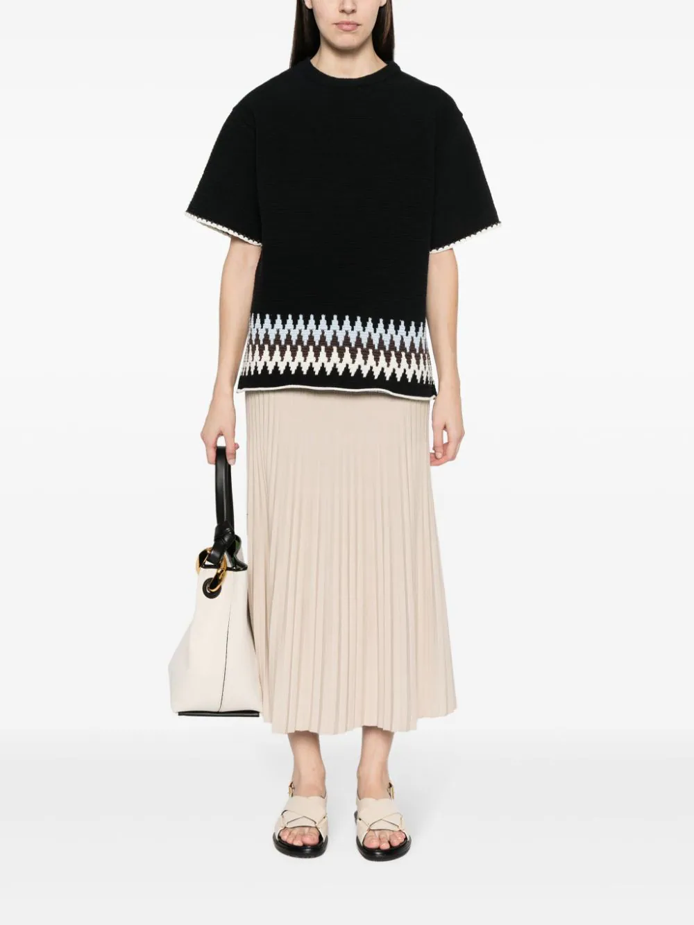 텍스처드 스티치 리사이클 코튼 탑