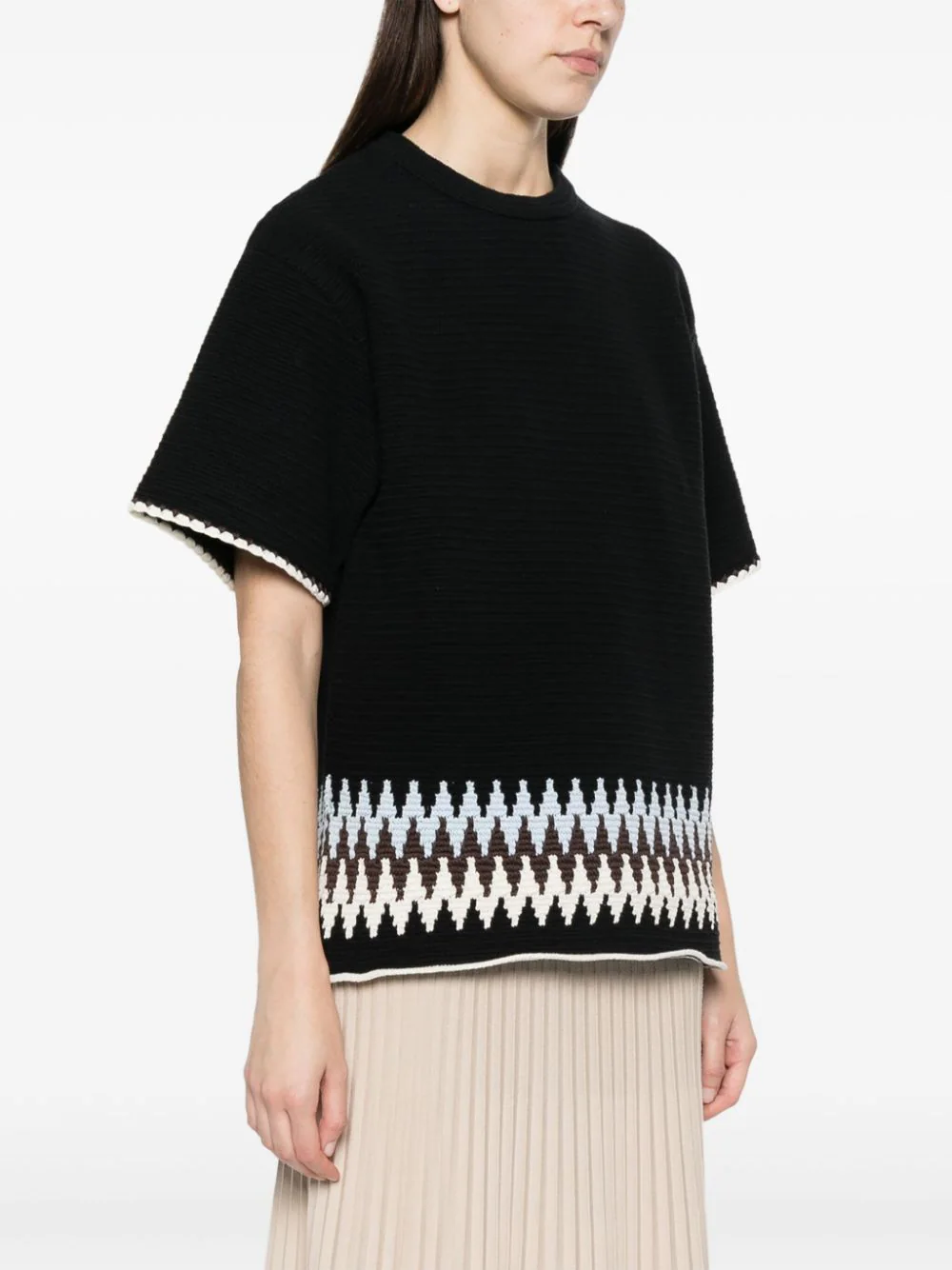 텍스처드 스티치 리사이클 코튼 탑