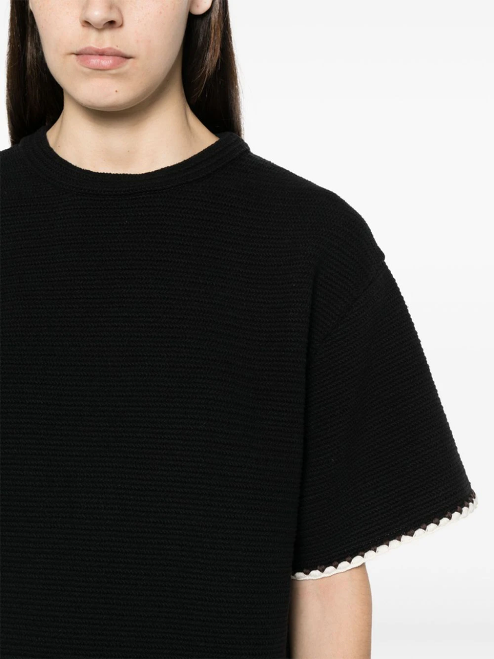 텍스처드 스티치 리사이클 코튼 탑