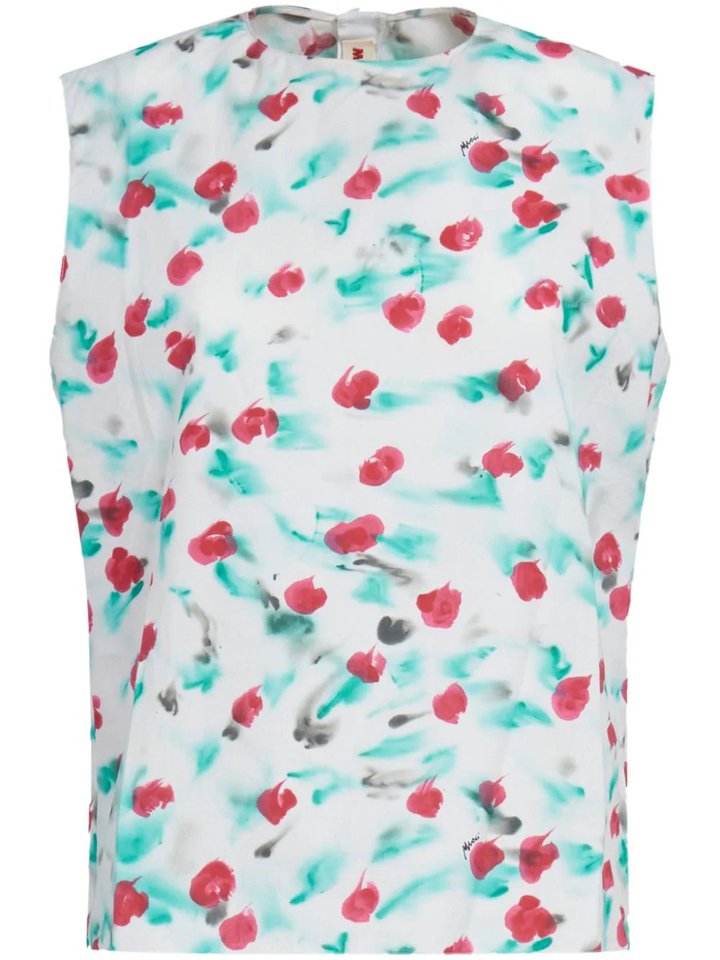 Lily White Print Top