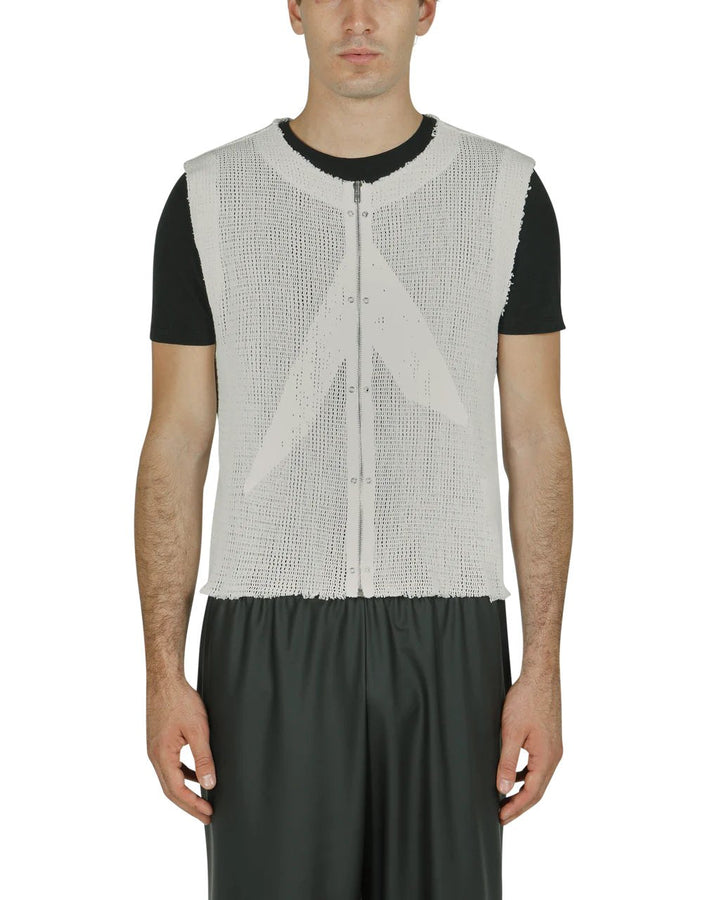 Zip Up Logo Mesh Vest