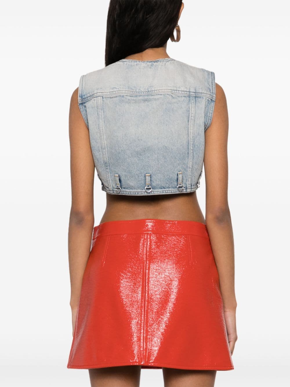 Multiflex Blue Denim Cropped Vest