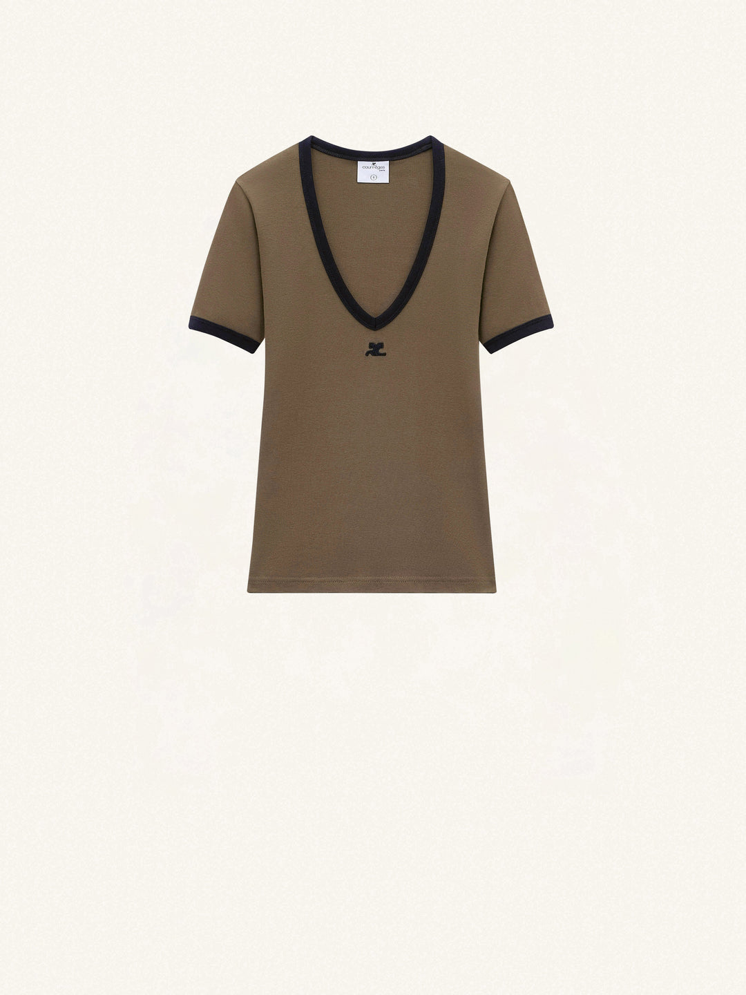 Contrast V Neck T-Shirt