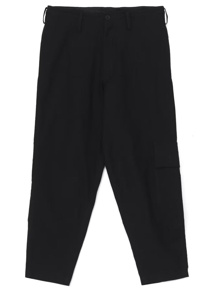 Side Tuck Wide Twill Pants