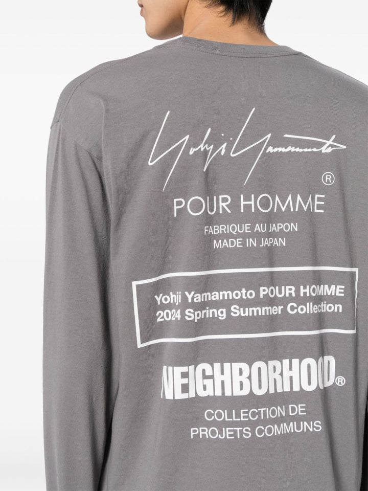 Yohji Yamamoto x NEIGHBORHOOD 코튼 저지 PT 긴팔 티셔츠