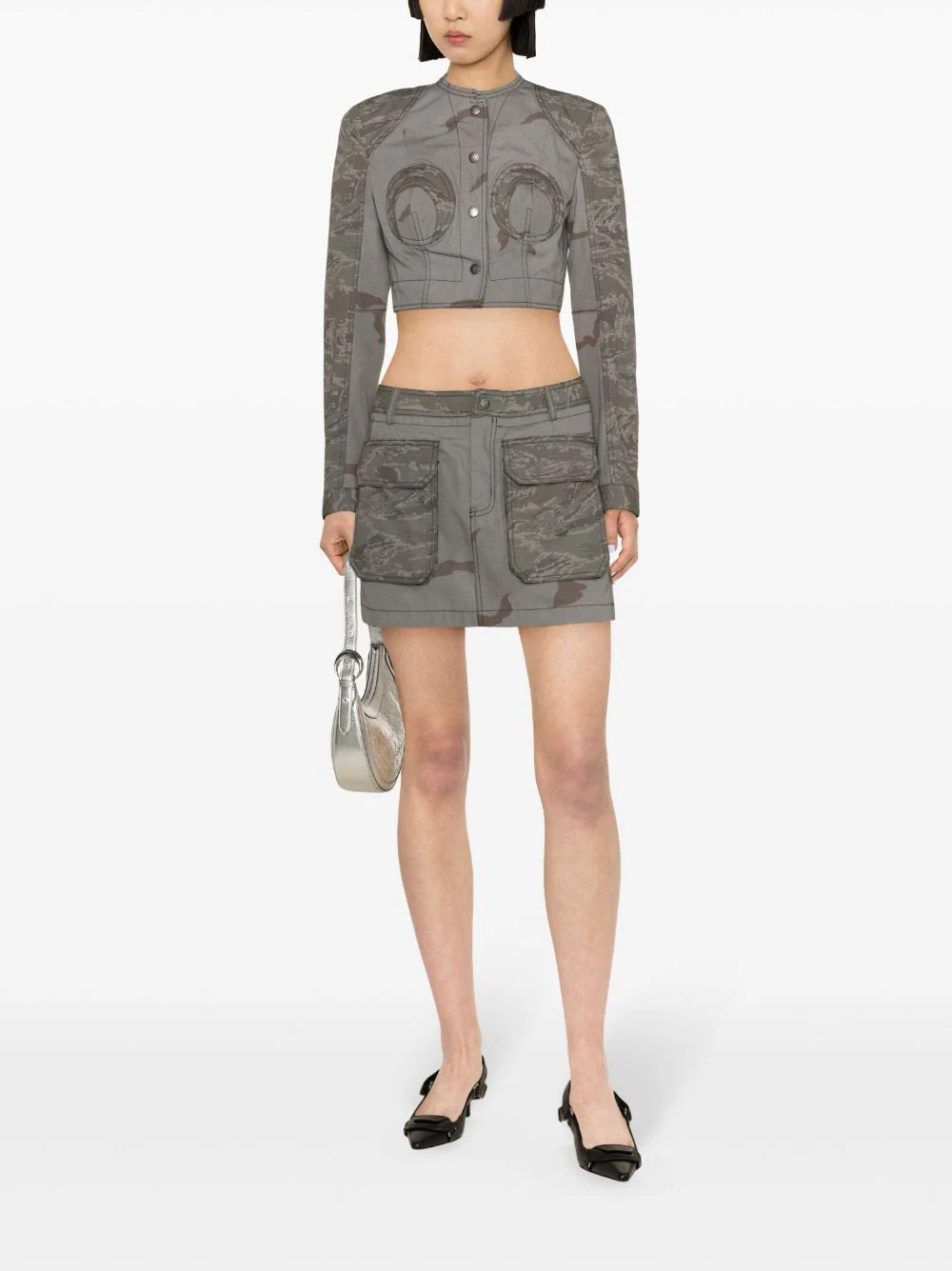 Regenerated Camo Cropped Jacket