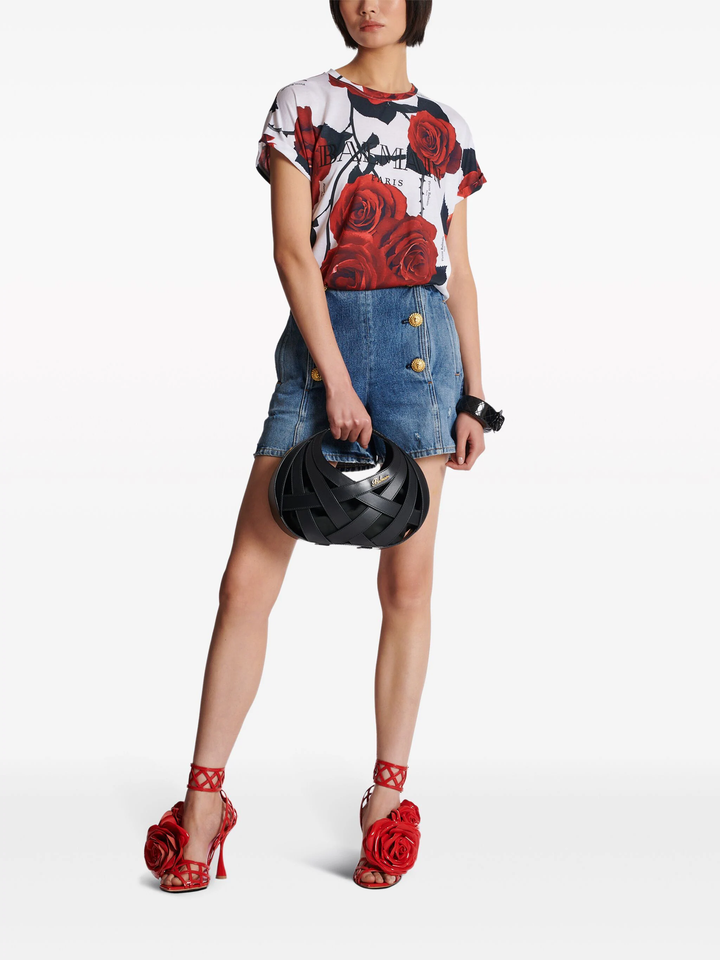 Vintage Red Roses Print Tee