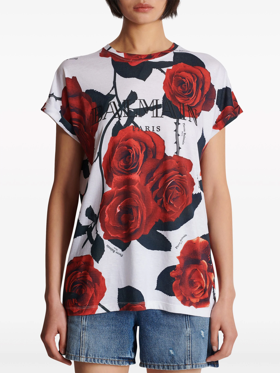 Vintage Red Roses Print Tee