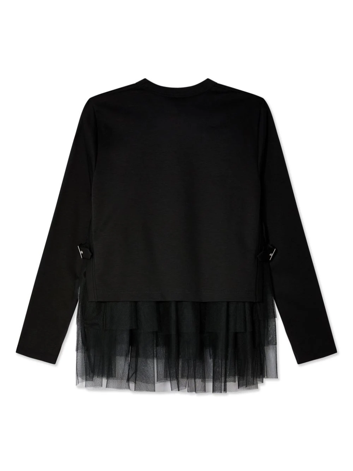 Cotton Ponte Nylon Tulle Tee