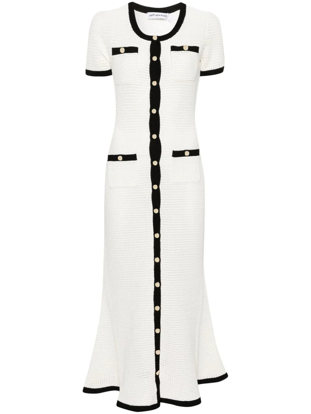 White Crochet Midi Dress