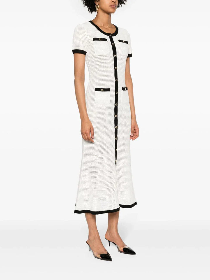 White Crochet Midi Dress