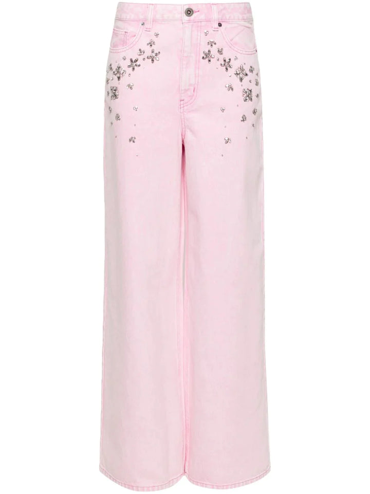 Pink Embellished Jeans