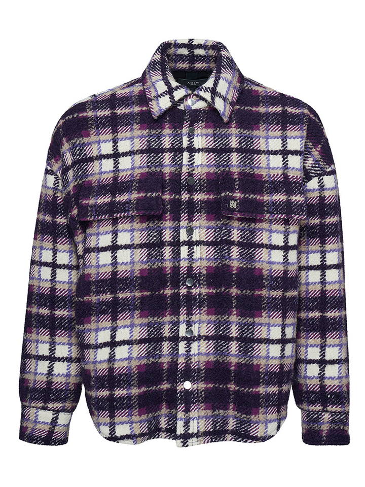 Amiri Plaid Viscose Blouson Purple 1