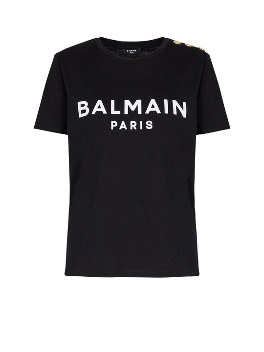 3버튼 Balmain 프린트 티셔츠