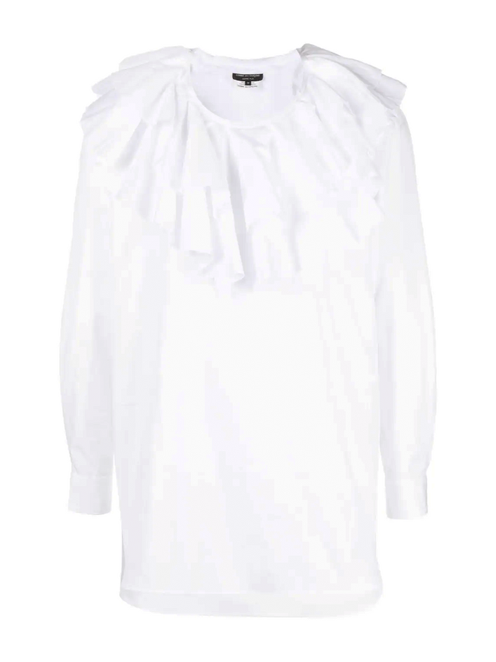 Comme Des Garcons Homme Plus Ruffle Collar Shirt White 1