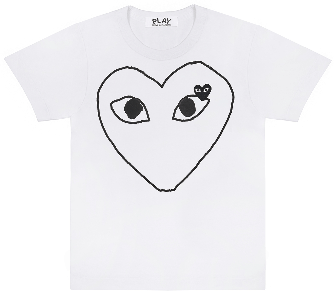 COMME des GARCONS PLAY Black Outline Tee Men White 1