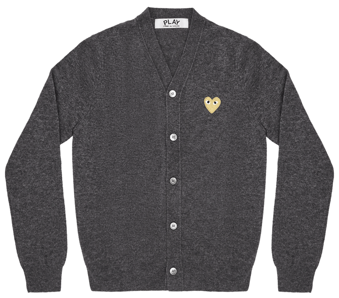 COMME-des-GARCONS-PLAY-Gold-Heart-Cardigan-Men-Grey-1