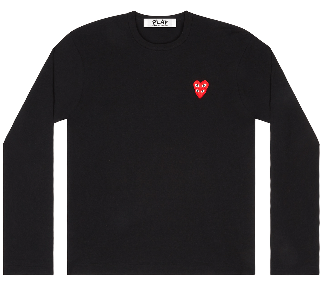 COMME-des-GARCONS-PLAY-Heart-On-Heart-Emblem-Long-Sleeve-Tee-Women-Black-1